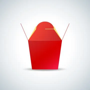 Vector noodle paper box mockup. Stock Illustration