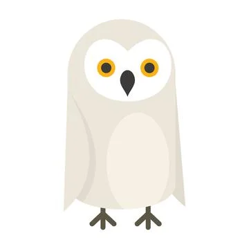 Vector north polar owl in flat style Stock Illustration