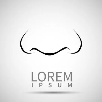 Vector nose icon human white body Stock Illustration