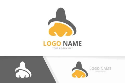 Vector nose logo combination. Nasal, otolaryngology logotype design template. Stock Illustration