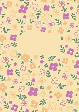 Vector note book cover with flowers in cartoon style and cute elements decora Illustrazione stock