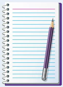 Vector note pad with pencil Stock Illustration