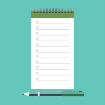 Vector notebook and pen Stock Illustration