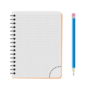 Vector notebook with a blue pencil Stock Illustration