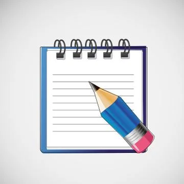 Vector notebook with clean sheets un pencil Stock Illustration