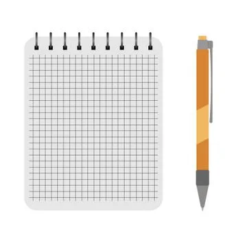 Vector notebook with a yellow pen Stock Illustration