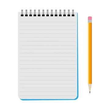Vector notebook with a yellow pencil Stock Illustration