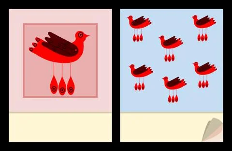 Vector - Notepad cover templates with red bird Stock Illustration