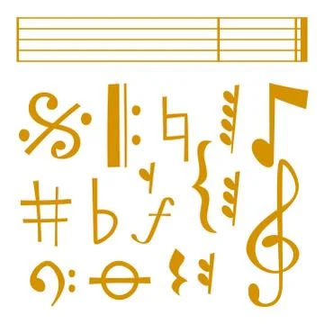 Vector notes music melody colorfull musician symbols sound melody text writting Illustrazione stock