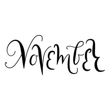 Vector November hand drawn month calligraphy. Cursive handwritten style made Stock Illustration