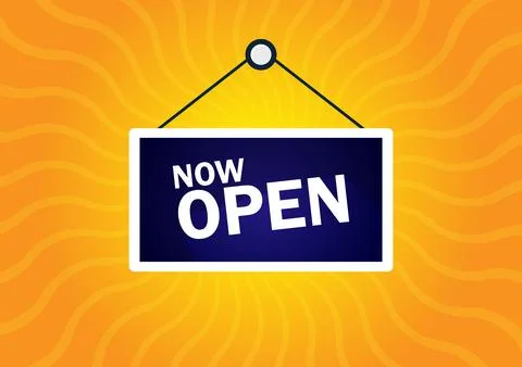 Vector now open sign Illustration
