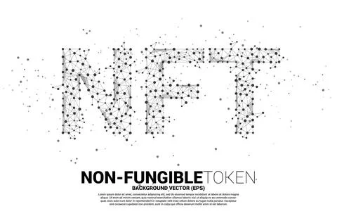 Vector NTF from Polygon dot connect line. Concept for non-fungible token mark Stock Illustration