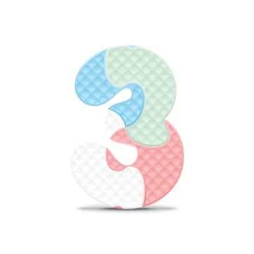 Vector number 3 written with alphabet puzzle Stock Illustration