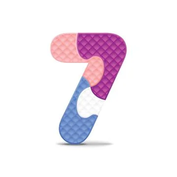 Vector number 7 written with alphabet puzzle Stock Illustration