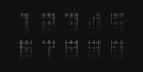 Vector number alphabet set made of metal chain link fence. For logo, brand la Stock Illustration