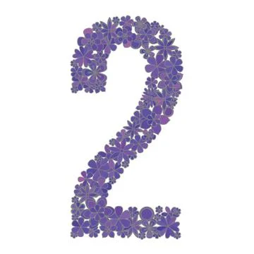 Vector number three made of colorful flowers. Stock Illustration