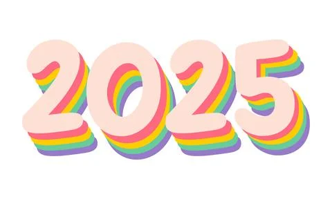 Vector numbers of 2025 on isolated background for Christmas and New year in.. Иллюстрация