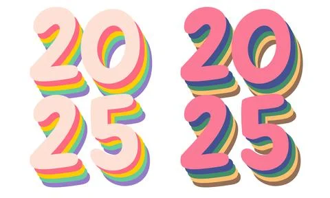 Vector numbers of 2025 on isolated background for Christmas and New year in.. 库存插图