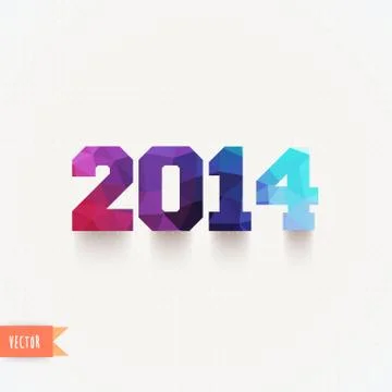 Vector numbers, colorful numbers two, zero, one, four. elegant christmas back Stock Illustration