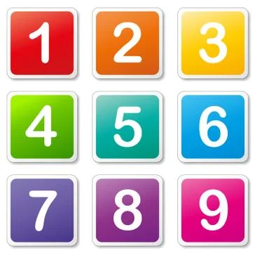 Vector numbers tags Stock Illustration