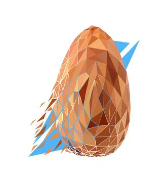 Vector nut in low poly style Stock Illustration