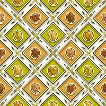 Vector Nut Seamless Pattern Stock Illustration