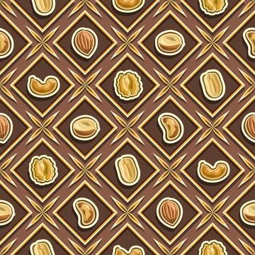 Vector Nut Seamless Pattern Illustrazione stock