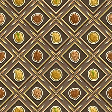 Vector Nut Seamless Pattern Stock Illustration