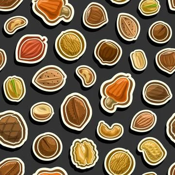 Vector Nut Seamless Pattern Illustrazione stock