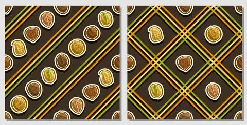 Vector Nut Seamless Patterns イラスト素材