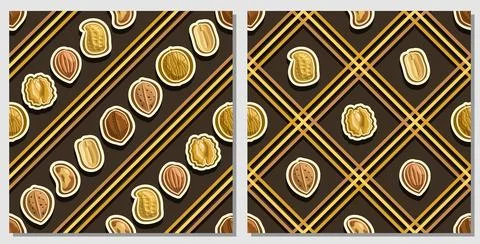 Vector Nut Seamless Patterns イラスト素材
