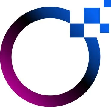 Vector o letter pixel mark digital Stock Illustration