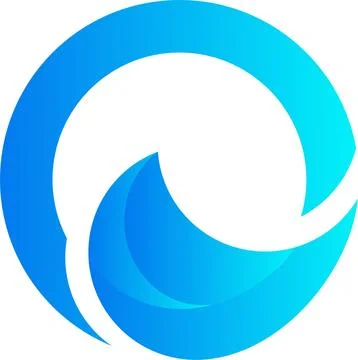 Vector O logo illustration waves gradient colorful style Stock Illustration