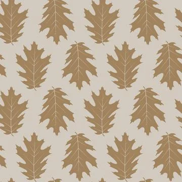 Vector oak leaf seamless pattern. Scandinavian minimalistic style textile design Illustrazione stock