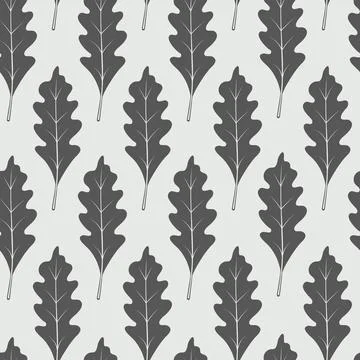 Vector oak leaves seamless pattern. Autumn Scandinavian style textile design. 스톡 일러스트