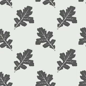 Vector oak leaves seamless pattern. Autumn Scandinavian style textile design. イラスト素材