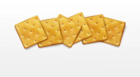 Vector object. for design element. Crackers isolated on white background Illustrazione stock