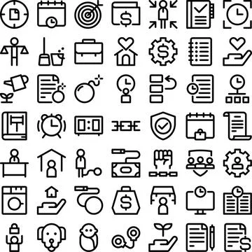 Vector of Obligation Icon Set. Perfect for user interface, new application Stock Illustration
