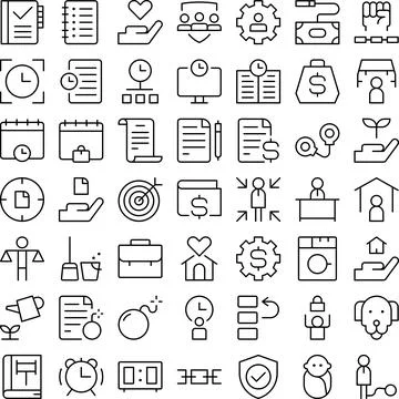 Vector of Obligation Icon Set. Perfect for user interface, new application Stock Illustration
