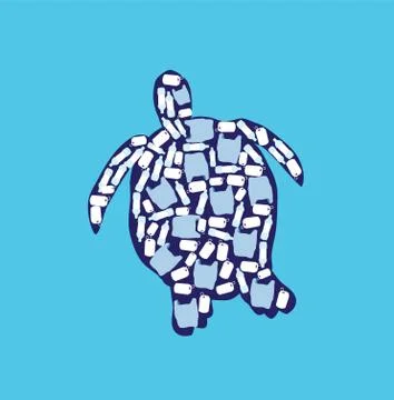 Vector Ocean Pollution Illustrazione stock