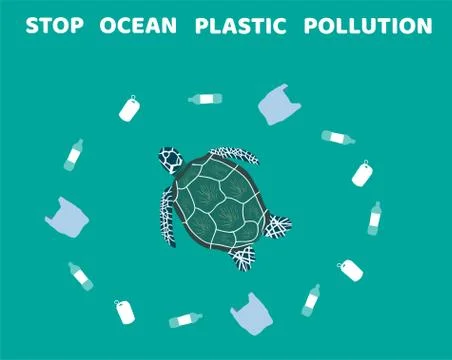 Vector Ocean Pollution Illustrazione stock