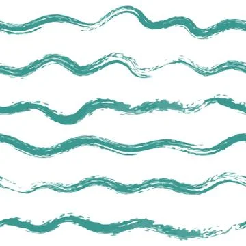 Vector Ocean Waves Pattern Blue on White Stock Illustration