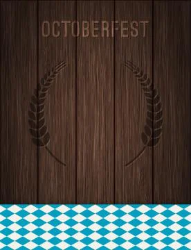 Vector Octoberfest background for beer table menu or flyer. Vintage rustic Stock Illustration