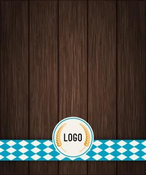 Vector Octoberfest background for beer table menu or flyer. Vintage rustic Stock Illustration