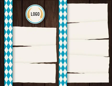 Vector Octoberfest background for beer table menu or flyer. Vintage rustic Stock Illustration