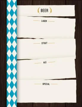 Vector Octoberfest background for beer table menu or flyer. Vintage rustic Stock Illustration