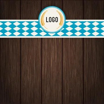 Vector Octoberfest background for beer table menu or flyer. Vintage rustic Stock Illustration