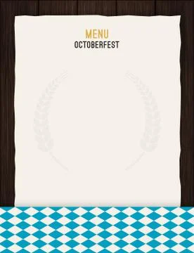Vector Octoberfest background for beer table menu or flyer. Vintage rustic Stock Illustration