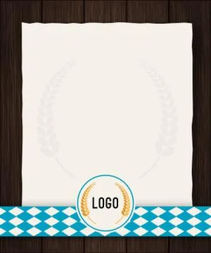 Vector Octoberfest background for beer table menu or flyer. Vintage rustic Stock Illustration