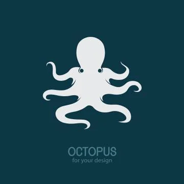 Vector of an octopus on blue background, Vector illustration. Animal Logo. Stock Illustration